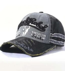 Gorra beisbol vintage unisex black rebel